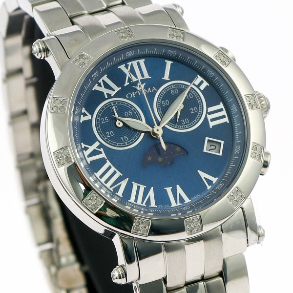 OPTIMA Chronograph quartz watch, Swiss Made, ny med originalkartong, etikett och 2 års giltig internationell garanti och certifikat för diamanter._1a_8db34d8dabf78aa_lg.jpeg