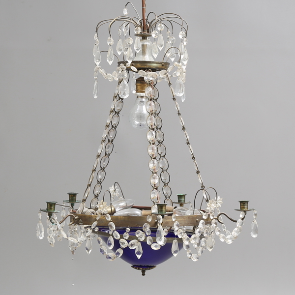 CHANDELIER, 5 candle arms, Gustavian style, around the middle of the 20th century / TAKKRONA, 5 ljusarmar, gustaviansk stil, omkring 1900 talets mitt_2165a_lg.jpeg